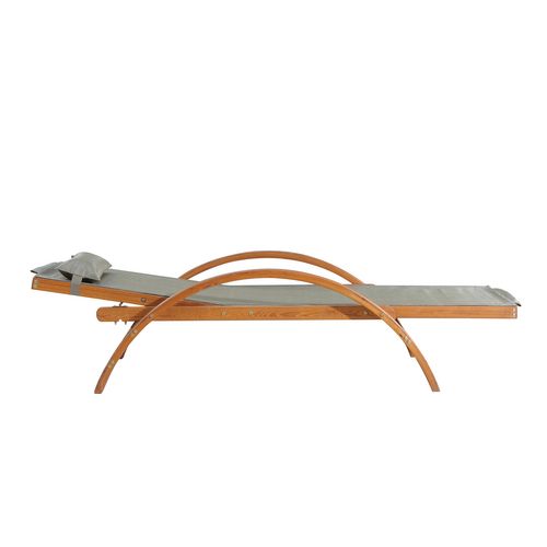 Naari : Transat En Bois Et Toile Pvc Gris Olive