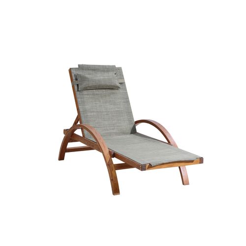 Naari : Transat En Bois Et Toile Pvc Gris Olive