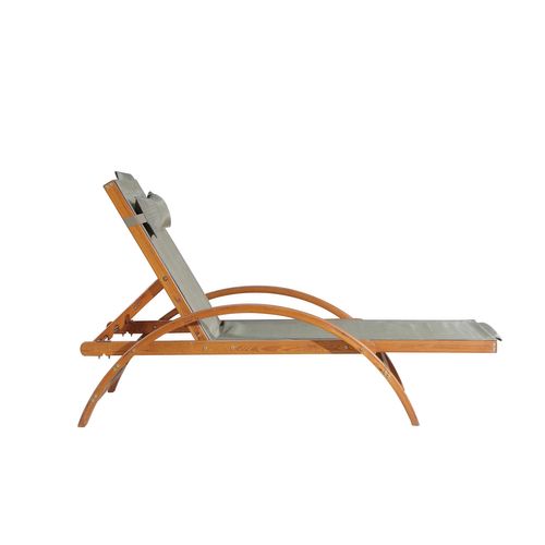 Naari : Transat En Bois Et Toile Pvc Gris Olive