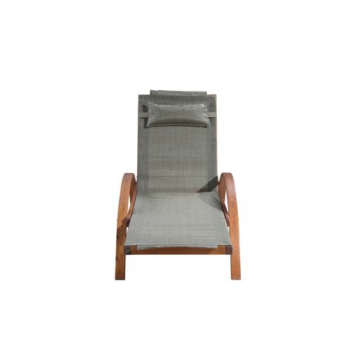 Naari : Transat En Bois Et Toile Pvc Gris Olive