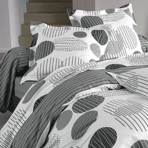 Housse De Couette 140x200 Gris En Coton