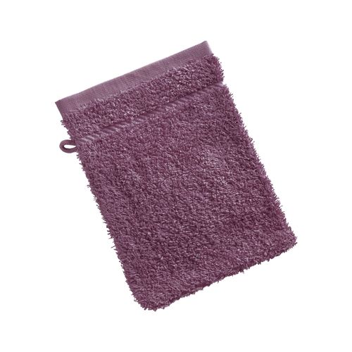 Lot De 2 Gant De Toilette 15x20 Violet Prune En Coton
