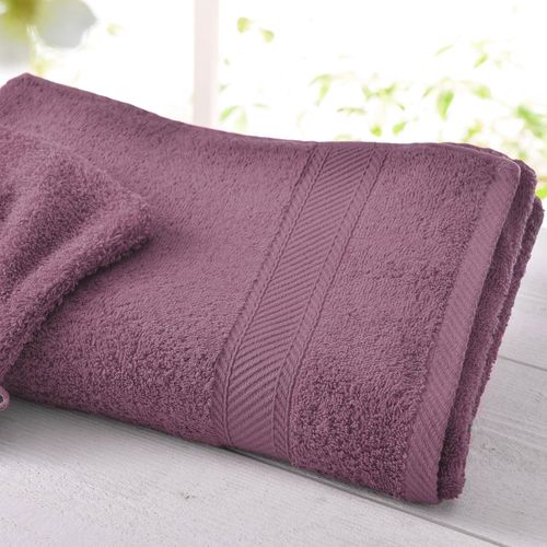 Lot De 2 Gant De Toilette 15x20 Violet Prune En Coton