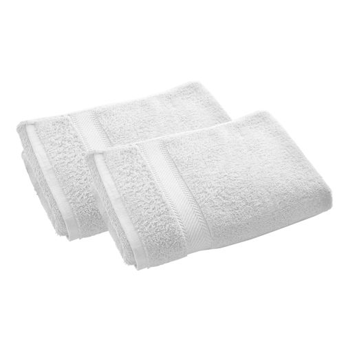 Serviette De Toilette 50x100 Blanc En Coton