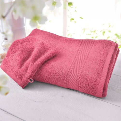 Serviette De Toilette 50x100 Rose Framboise En Coton