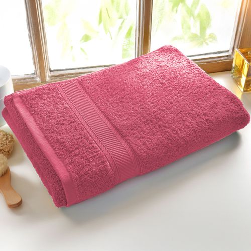 Drap De Bain 70x140 Rose Framboise En Coton
