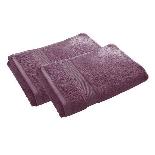 Serviette De Toilette 50x100 Violet Prune En Coton