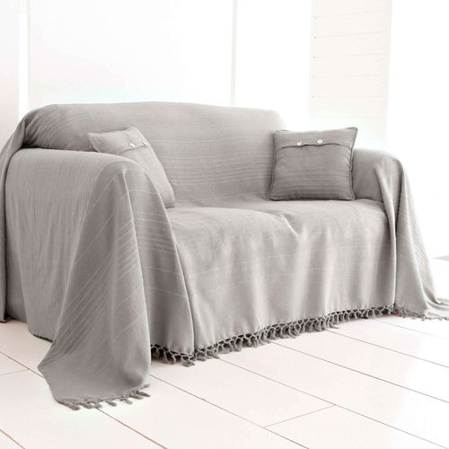 Housse De Coussin 40x40 Gris En Coton