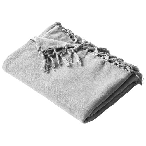 Plaid 150x150 Gris En Coton