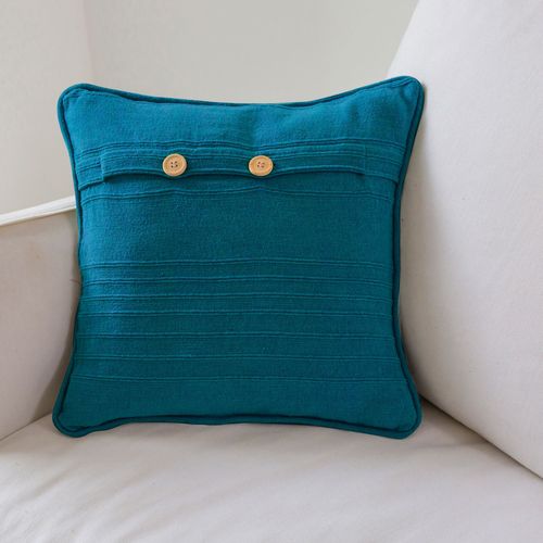 Plaid 150x150 Bleu Canard En Coton