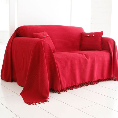 Jeté De Canapé 230x250 Rouge En Coton