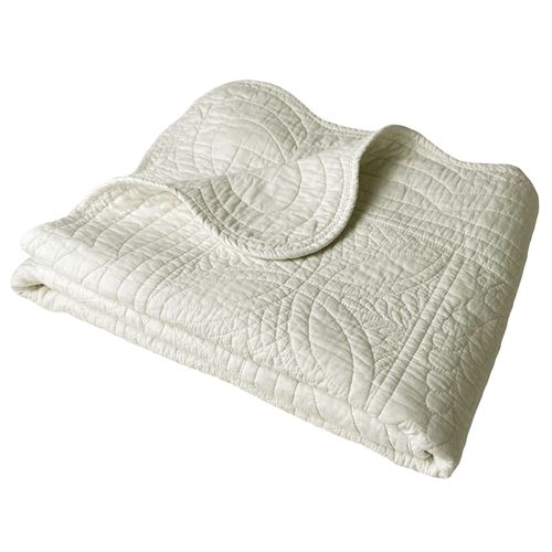 Plaid 150x150 Blanc Écru En Coton