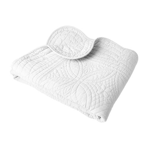 Plaid 150x150 Blanc En Coton