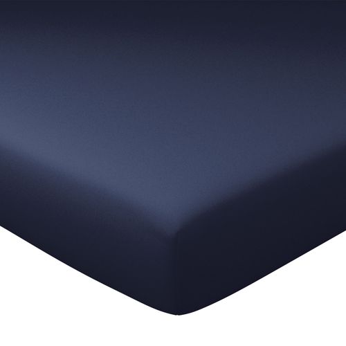 Drap-housse Grand Bonnet 90x200x32 Bleu Marine En Coton
