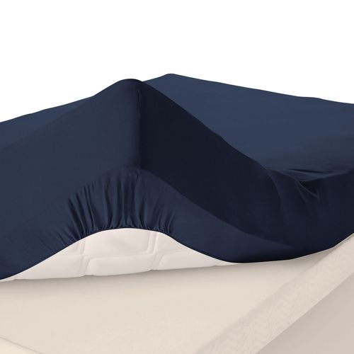 Drap-housse Grand Bonnet 180x200x32 Bleu Marine En Coton