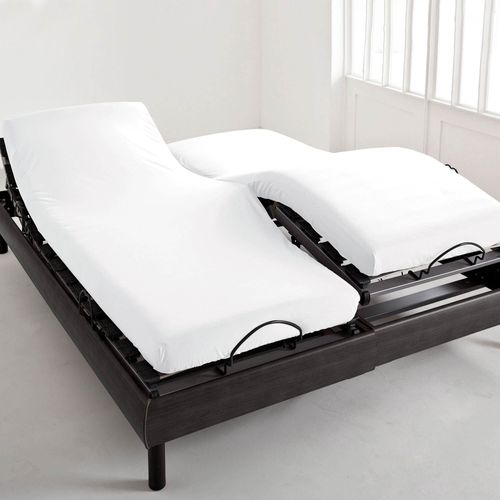 Drap-housse Tête Et Pied Reglable 140x190x28 Blanc En Coton