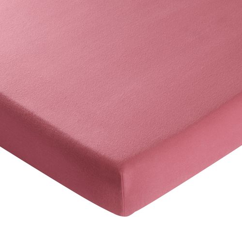 Drap-housse 160x200x28 Rose Framboise En Coton
