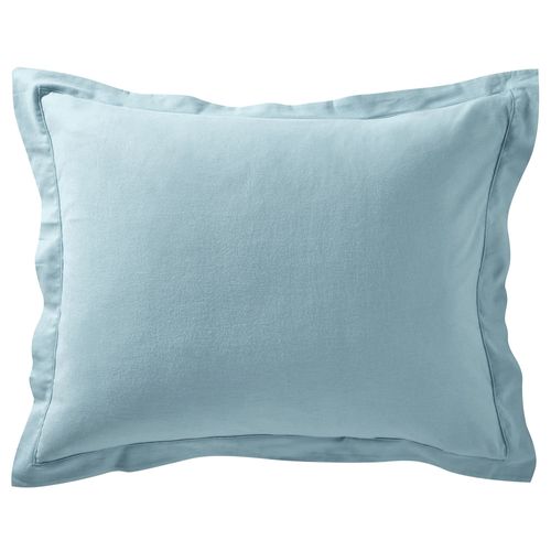 Taie Volant 63x63 Bleu Glacier En Coton