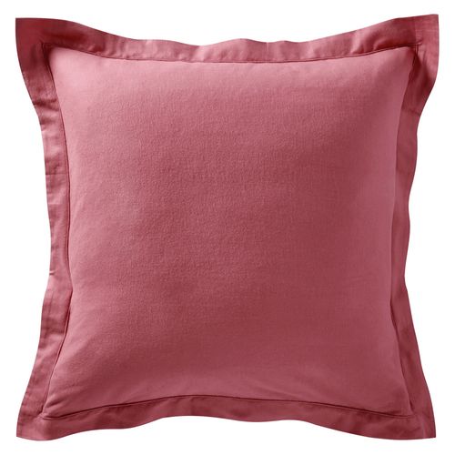 Taie Volant 63x63 Rose Framboise En Coton