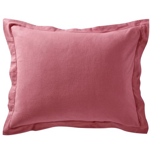 Taie Volant 50x70 Rose Framboise En Coton