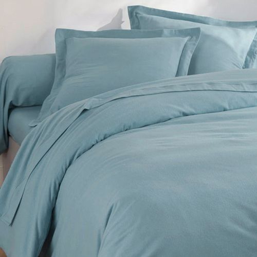 Housse De Couette 200x200 Bleu Glacier En Coton