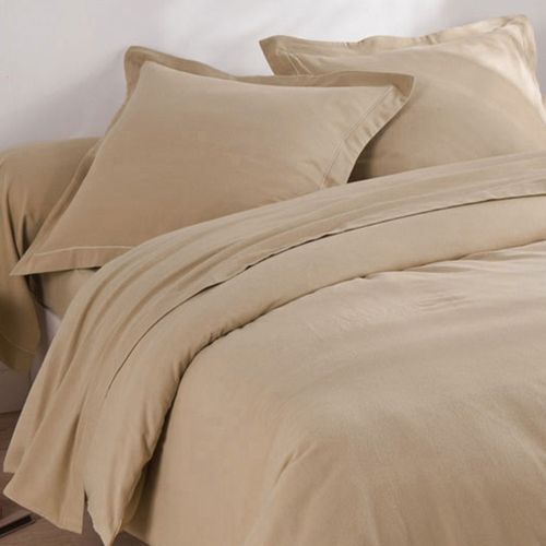 Housse De Couette 200x200 Beige En Coton