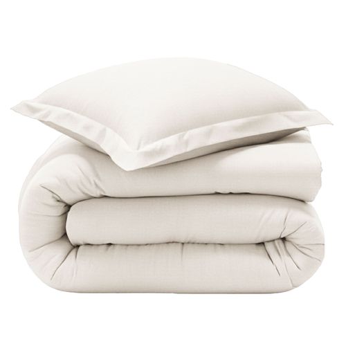 Housse De Couette 240x220 Blanc Craie En Coton