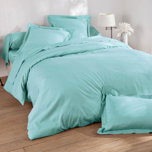 Housse De Couette 240x220 Bleu Aqua En Lin