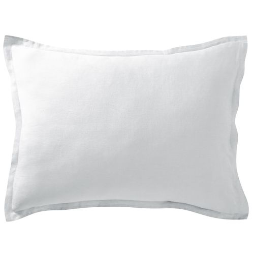 Taie Volant 50x70 Blanc En Lin