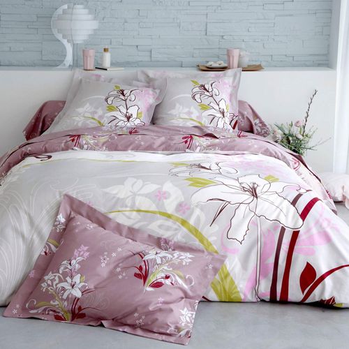 Housse De Couette 260x240 Violet Parme En Coton