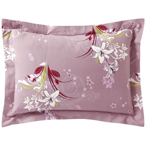 Taie Volant 63x63 Violet Parme En Coton