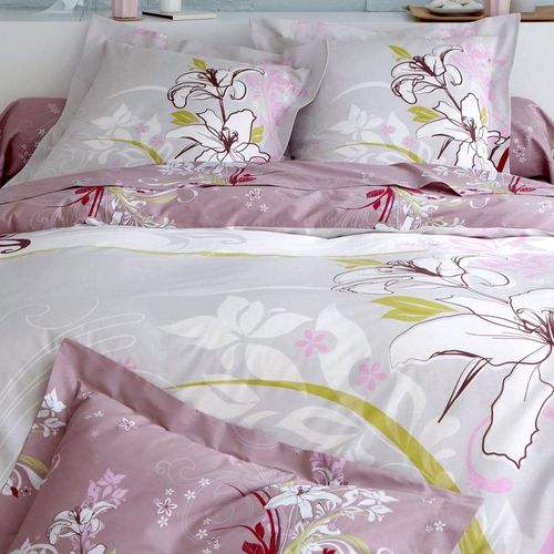 Taie Volant 63x63 Violet Parme En Coton