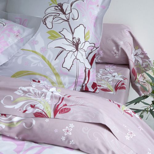 Taie Volant 63x63 Violet Parme En Coton