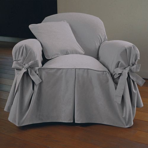 Housse Fauteuil 1 Place Gris En Coton