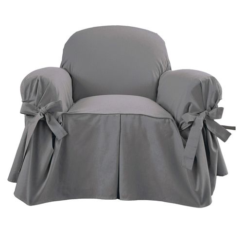 Housse Fauteuil 1 Place Gris En Coton