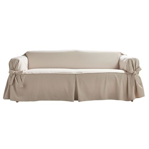 Housse Canapé 3 Places Beige En Coton