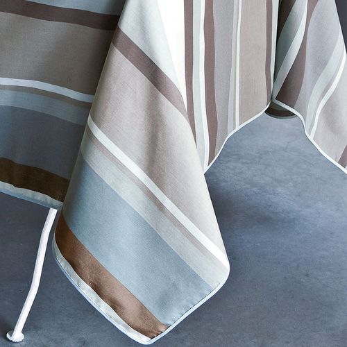 Nappe Ronde 150 Cm Bleu Grisé En Coton