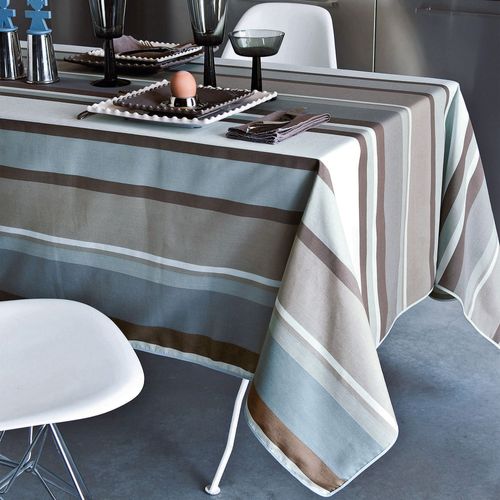 Nappe 150x150 Bleu Grisé En Coton