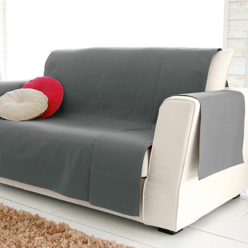 Protège Canapé 190x200 Gris En Coton