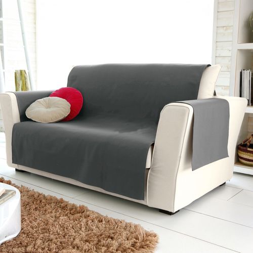 Protège Canapé 110x200 Gris En Coton