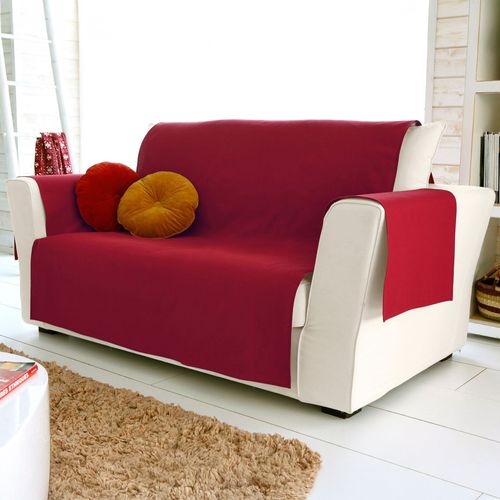 Protège Canapé 110x200 Rouge Brique En Coton