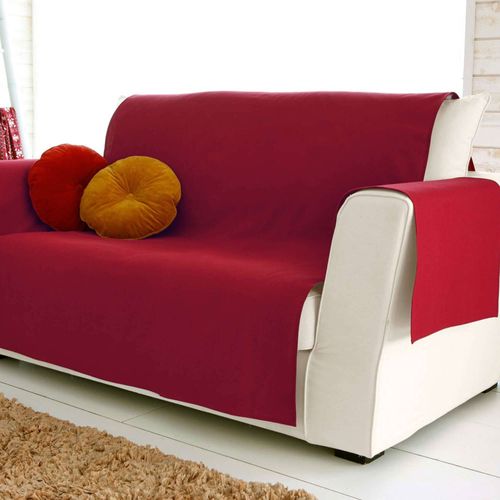 Protège Canapé 150x200 Rouge Brique En Coton