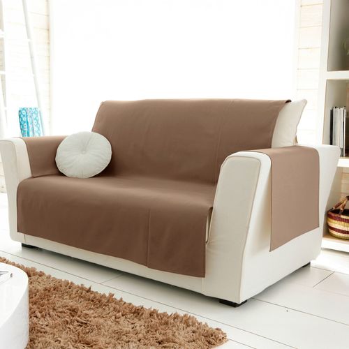 Protège Canapé 150x200 Marron Taupe En Coton