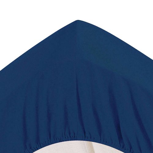Drap-housse Grand Bonnet 140x200x30 Bleu Marine En Coton