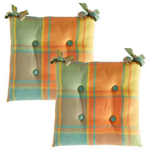 Lot de 2 Galettes 40x40 Jaune En Coton