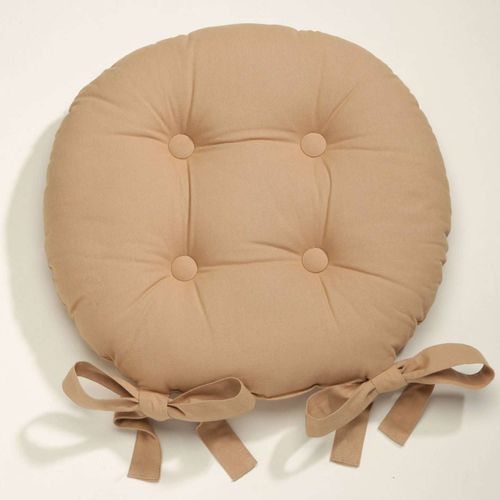 Lot De 2 Galette Rond Beige En Coton
