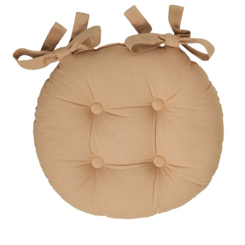 Lot De 2 Galette Rond Beige En Coton