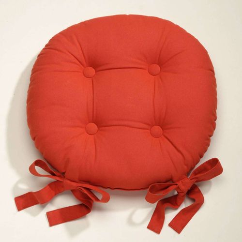 Lot De 2 Galette Rond Rouge Tomette En Coton
