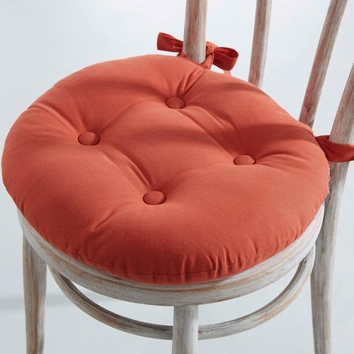 Lot De 2 Galette Rond Rouge Tomette En Coton