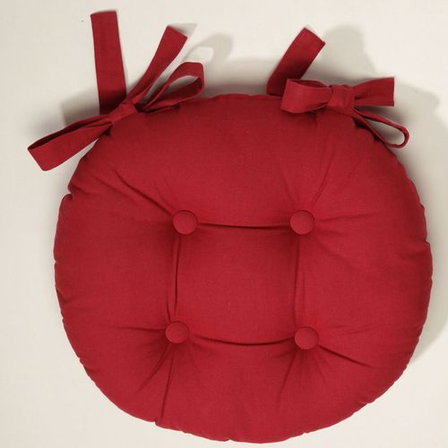 Lot De 2 Galette Rond Rouge Cerise En Coton